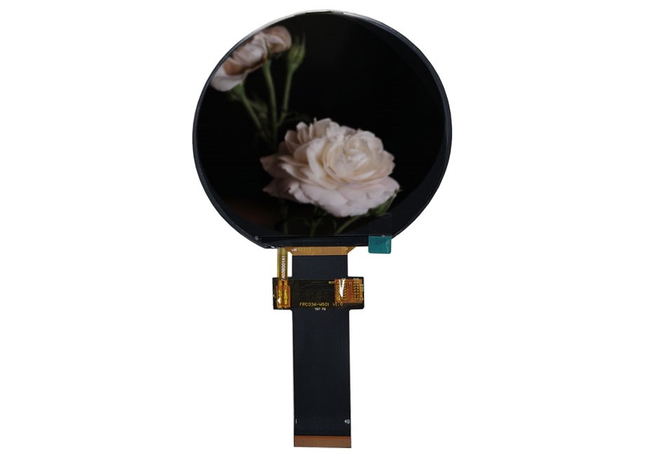 RGB arayüzlü 3.6 inç 544x506 vurgulu yuvarlak araç LCD ekranı