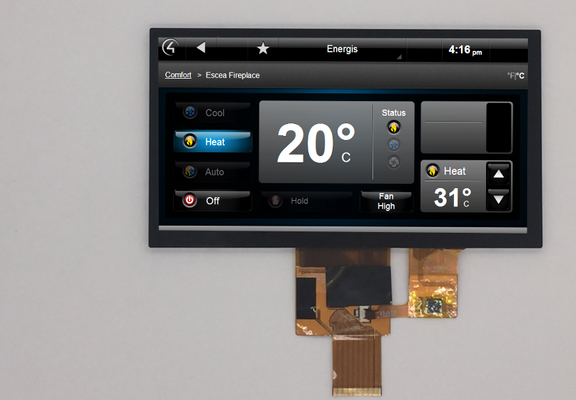 7.0inch 800×480 automobile TFT LCD display with RGB interface